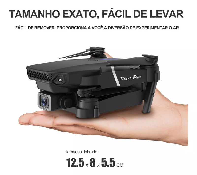 🚀Drone E99 Pro com Controle Remoto e Câmera HD + Hélices extras